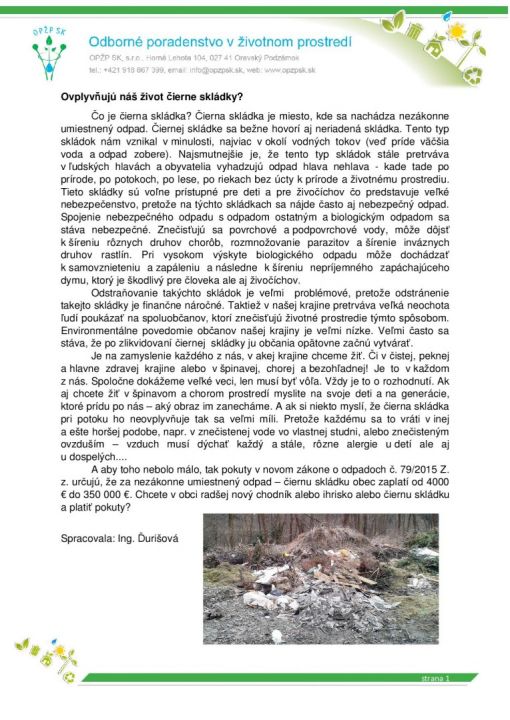 7. článok pre združenie Biela Orava 