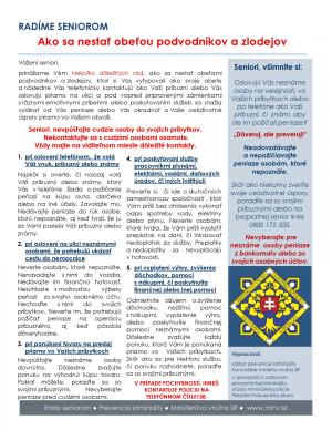 Seniori pozor!